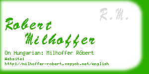 robert milhoffer business card
